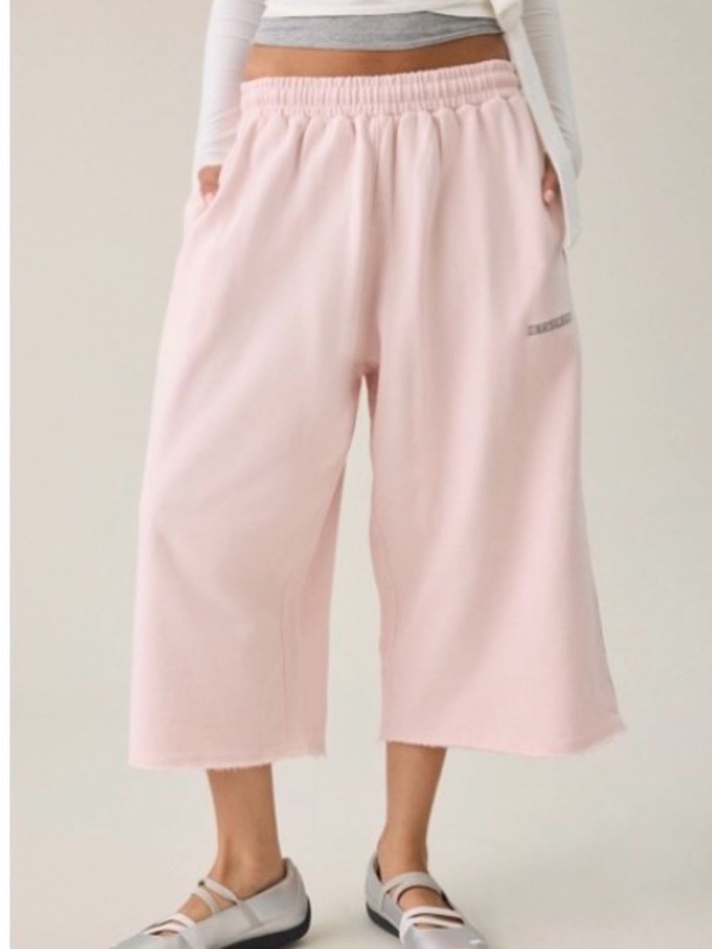 iets frans… Harri Piped Wide Leg Cropped Jogger Pants
